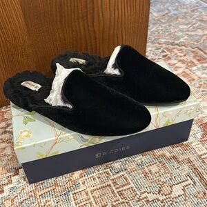 Black velvet Birdies flats